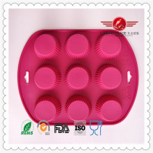 9 Cavities Rose Red Silicone Cake Pan Baking Mold